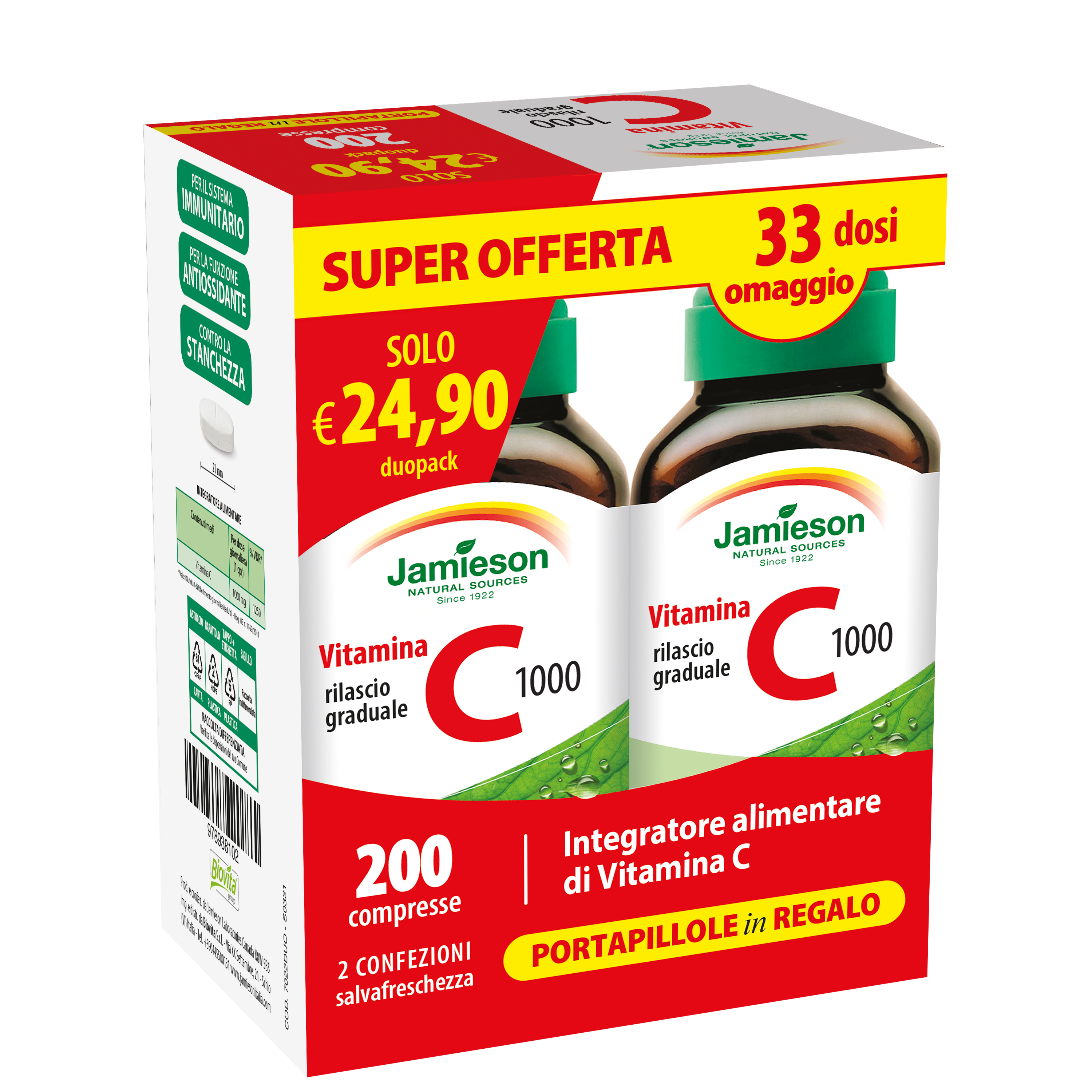 Duopack Vitamina C 1000 TR 200 CPR - Jamieson Italia